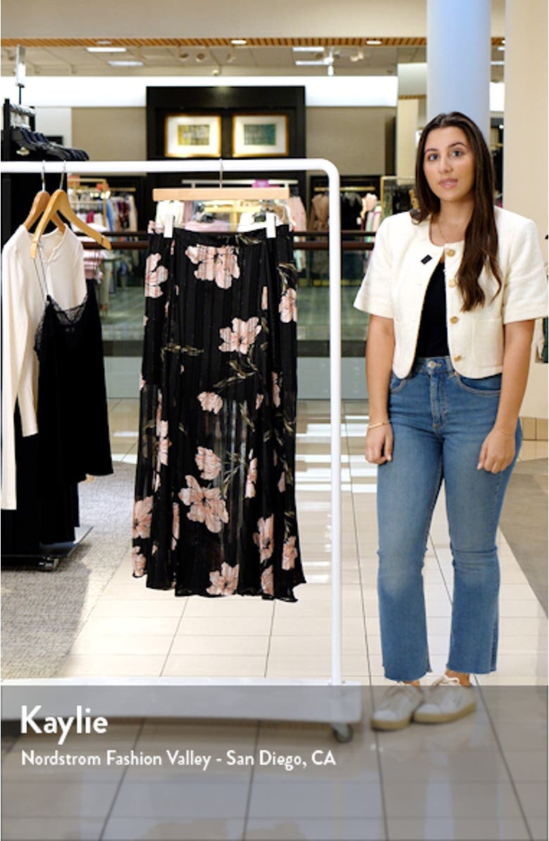 Floral Pleated Midi Skirt, sales video thumbnail