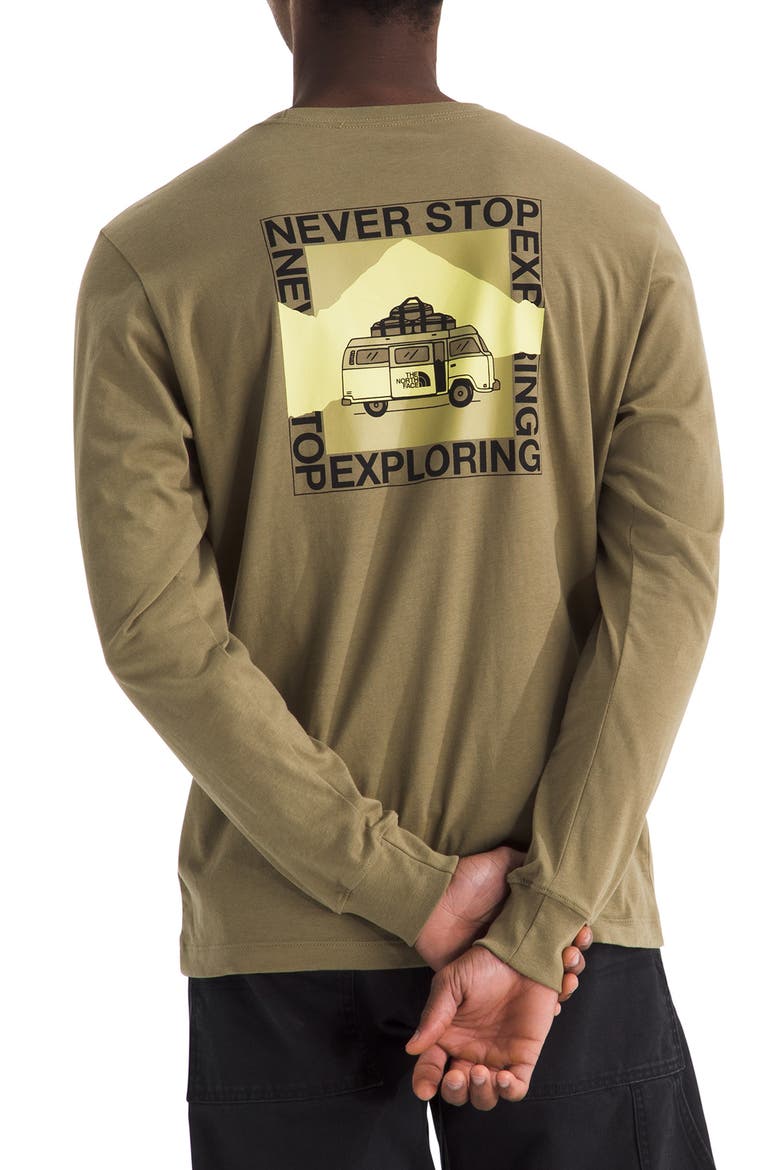Escape the City Long Sleeve Cotton Graphic T-Shirt, Alternate, color, CEDAR