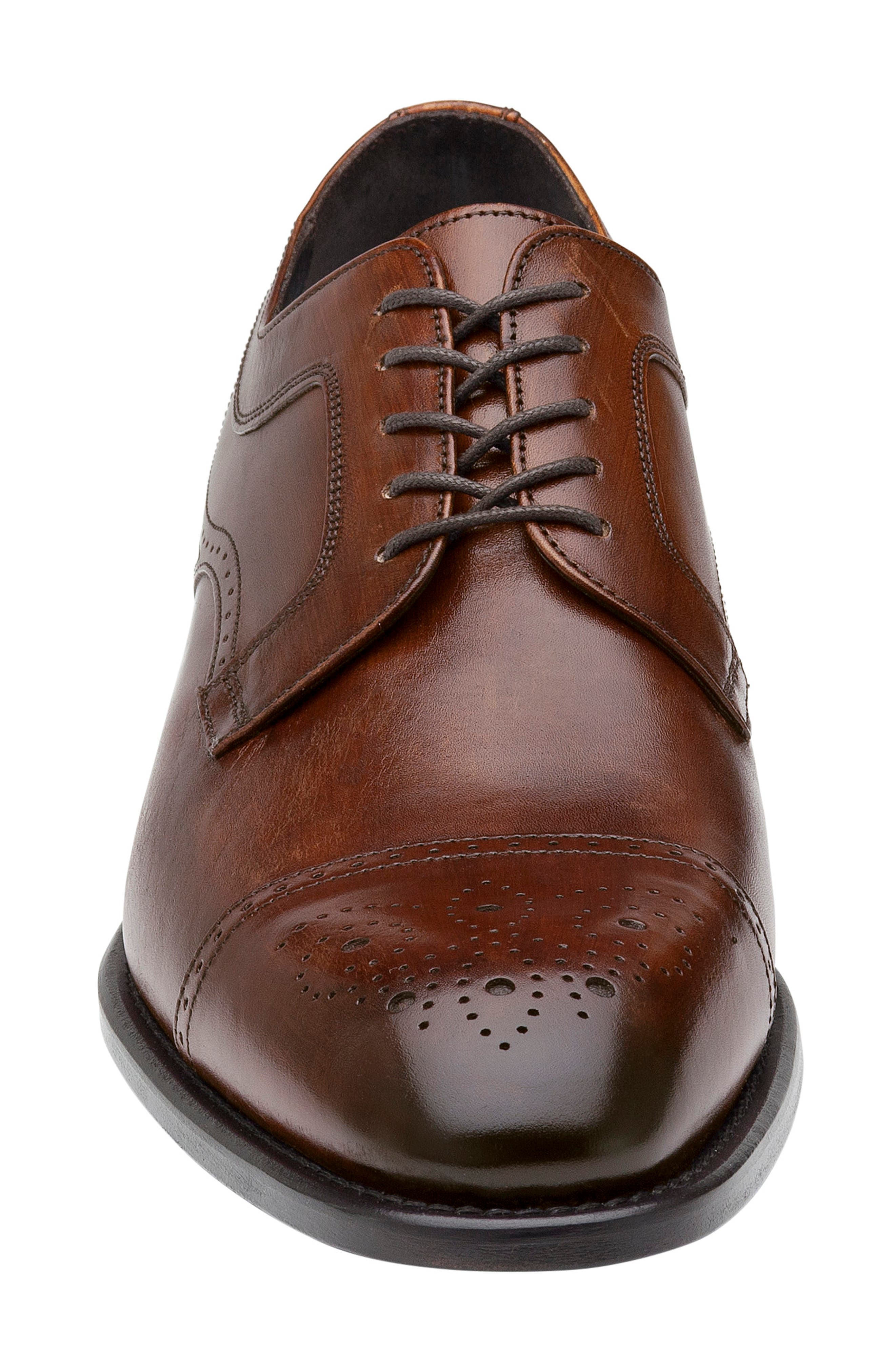 Ellsworth Medallion Toe Derby, Alternate, color, BROWN ITALIAN CALFSKIN