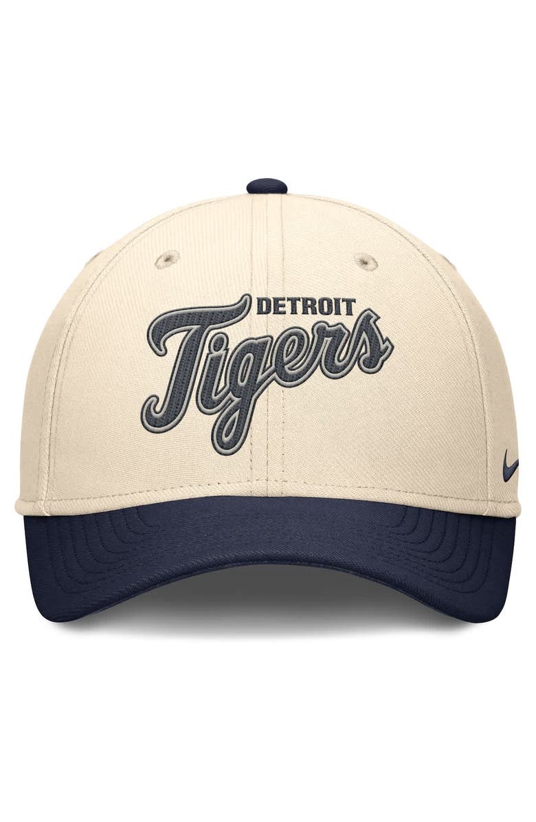 Nike Men's Nike Natural/Navy Detroit Tigers Statement Rise Performance Flex Hat, Alternate, color, Natural