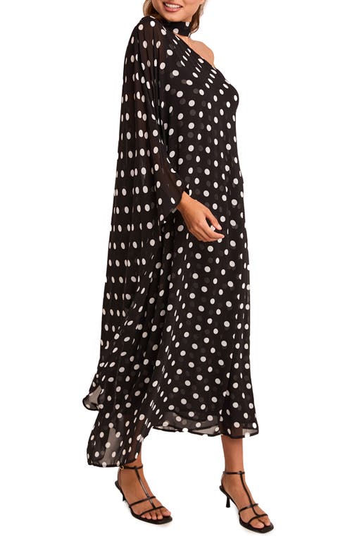 Endless Rose Sash Polka Dot One-shoulder Maxi Dress