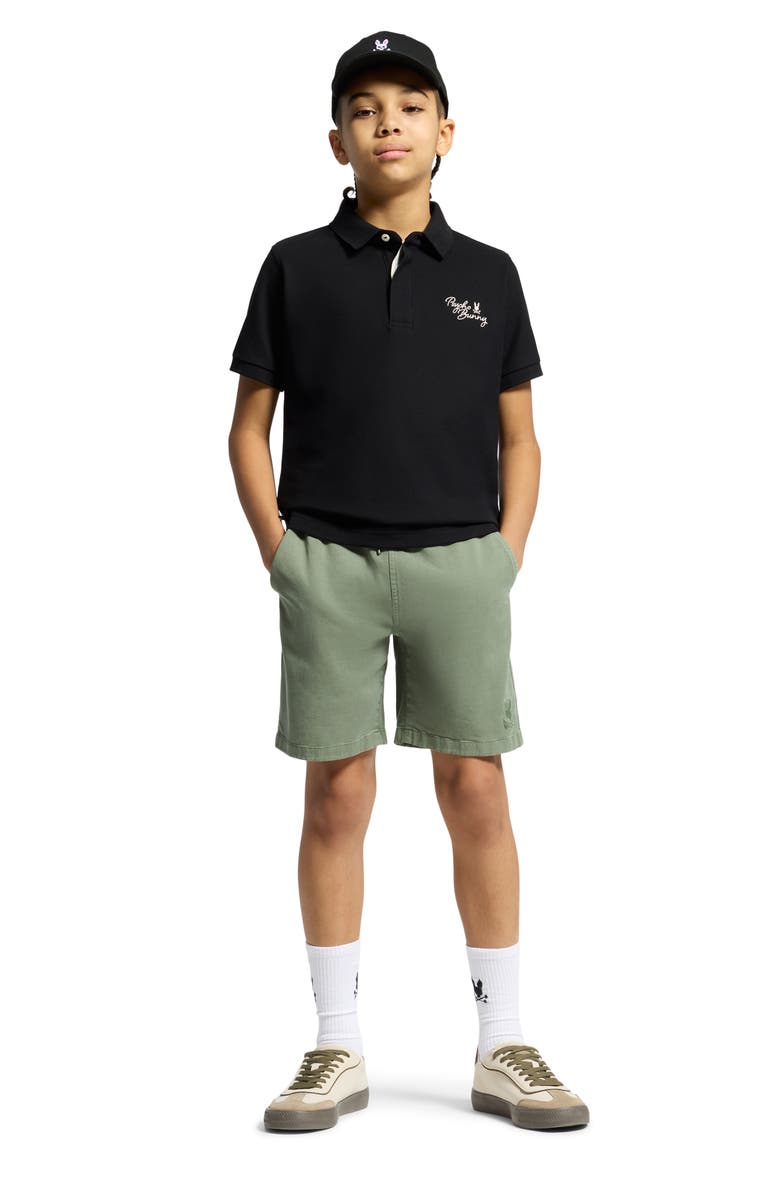 Psycho Bunny Kids' Desert Pima Cotton Piqué Polo, Alternate, color, Black