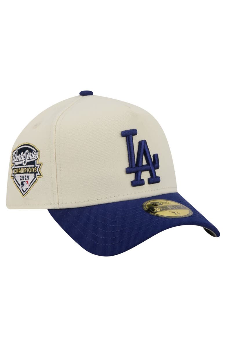 New Era Men's New Era  Cream Los Angeles Dodgers Chrome A-Frame 59FORTY Fitted Hat, Main, color, Cream