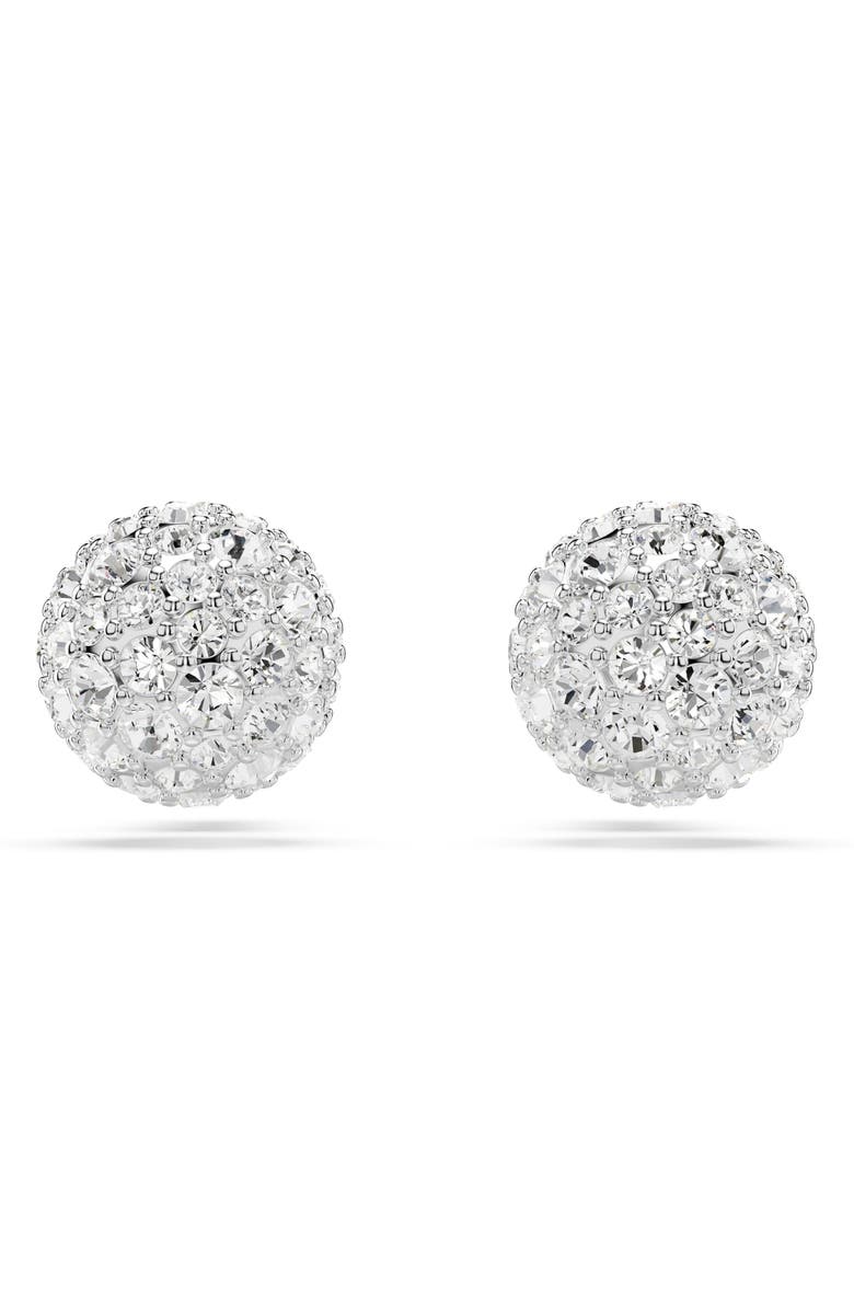 Swarovski Dextera Pavé Sphere Stud Earrings, Alternate, color, White/ Silver