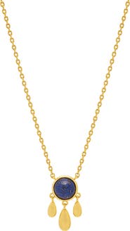 Estella Bartlett Semiprecious Stone & Droplet Pendant Necklace