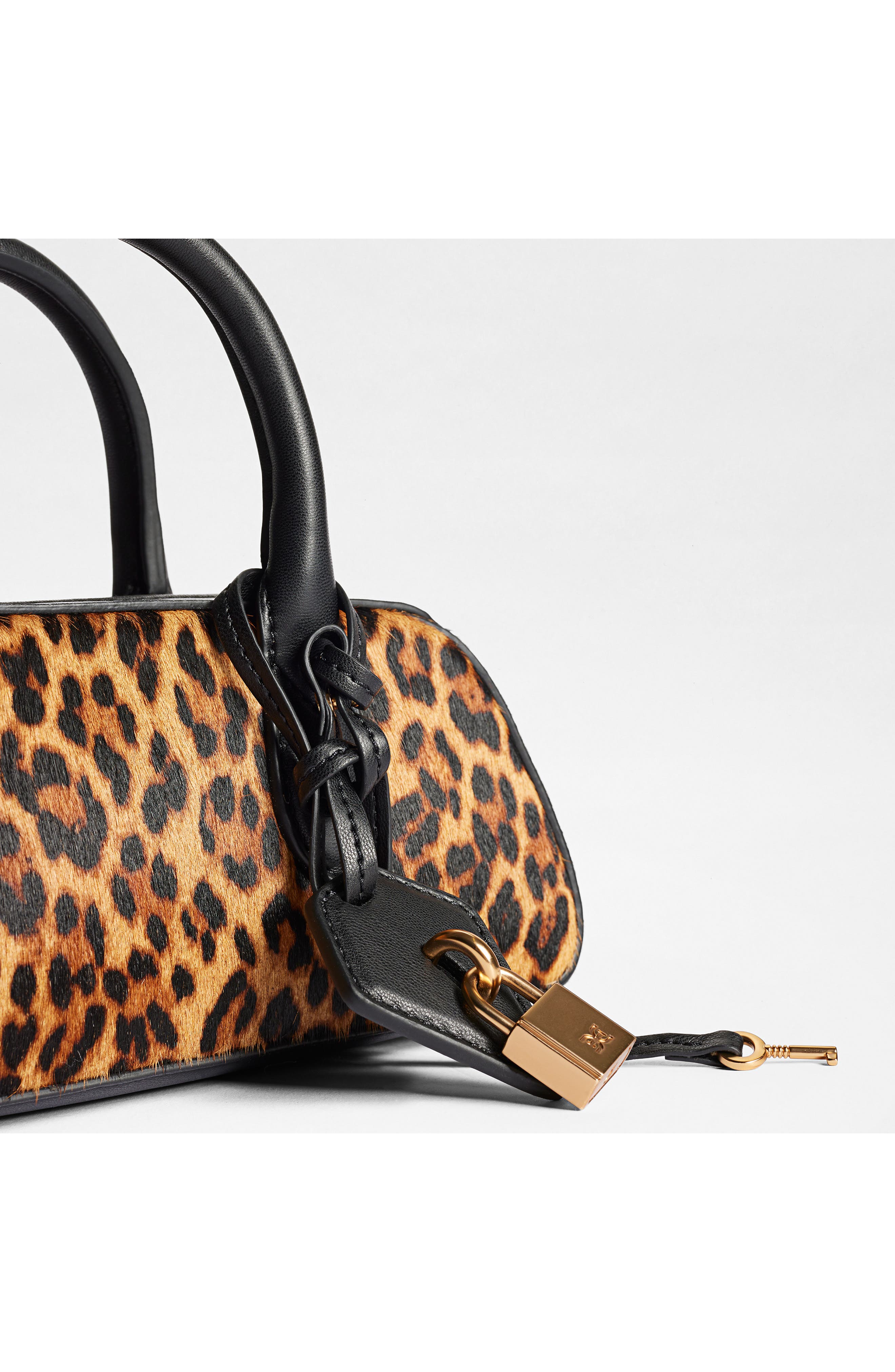 Sam Edelman Micro Nori Genuine Calf Hair Bowler Satchel, Alternate, color, Brown Calf Hair