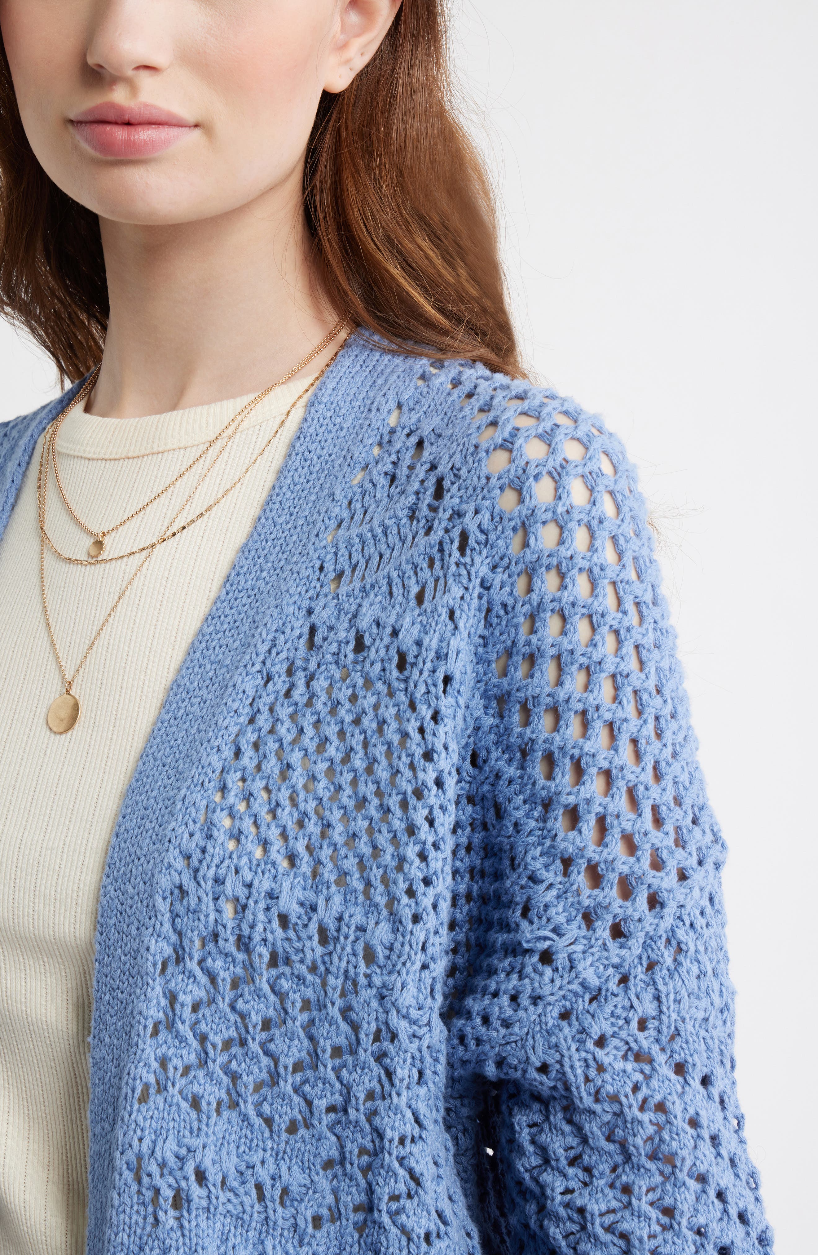 Openwork Slouchy Cotton Cardigan (Women) | Nordstrom