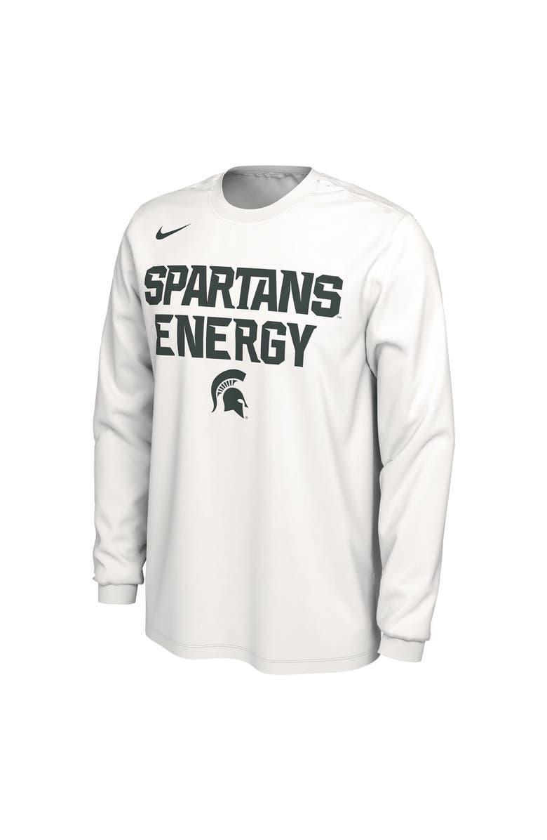 Nike Unisex Nike  White Michigan State Spartans 2024 On-Court Bench Energy Long Sleeve T-Shirt, Alternate, color, 