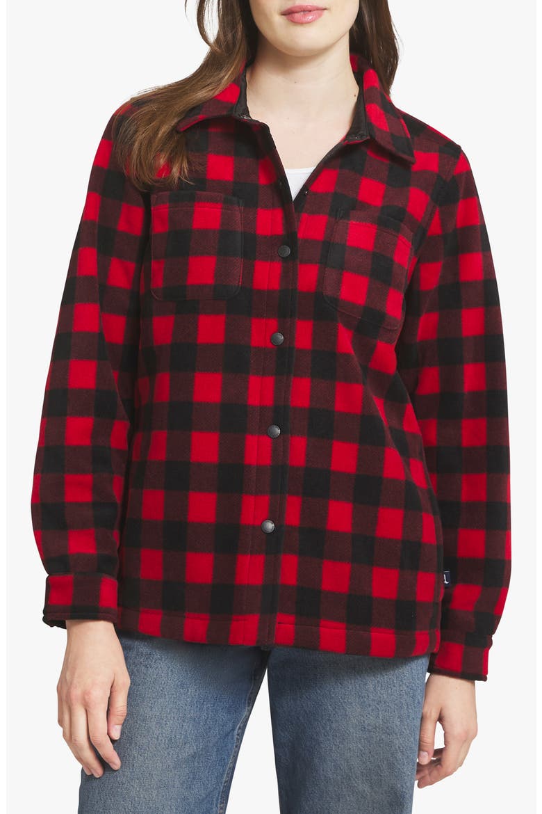 Polar Fleece Shirt Jacket, Main, color, RED
