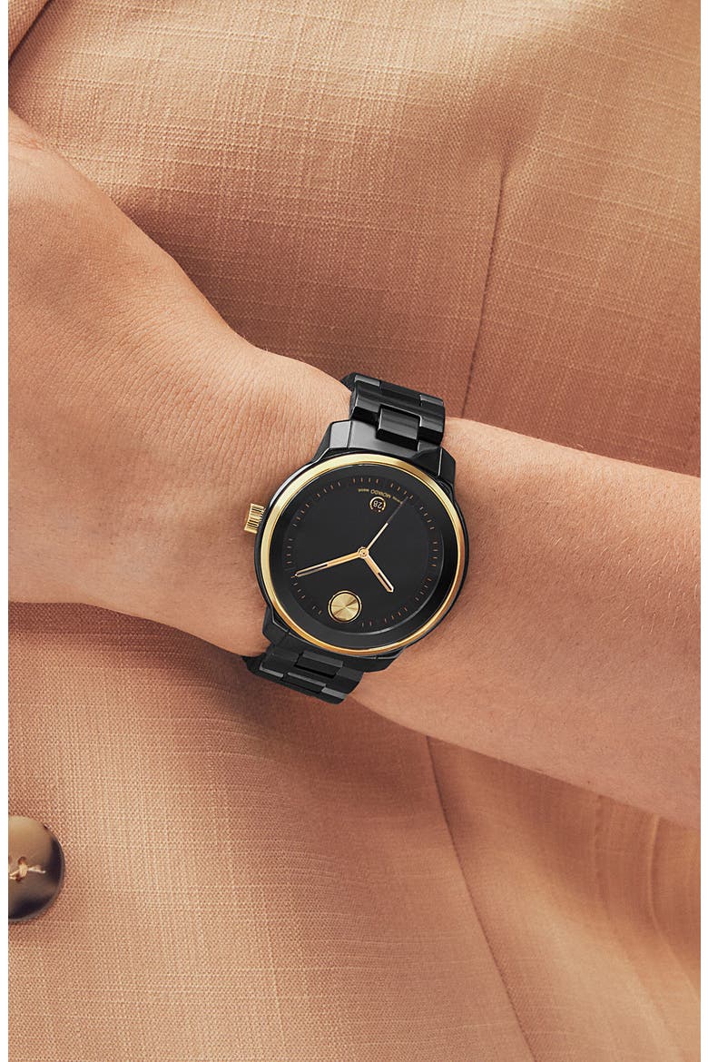 Bold Verso Bracelet Watch, 38mm, Alternate, color, BLACK