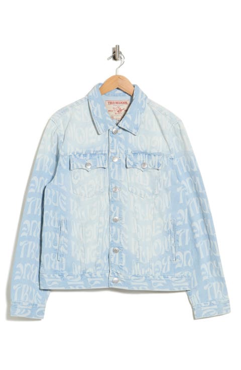 Jesse Logo Print Denim Trucker Jacket