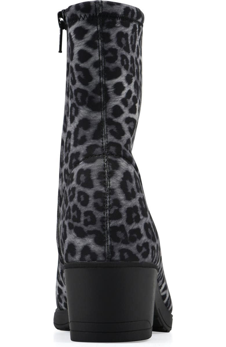 CLIFFS BY WHITE MOUNTAIN Huda Block Heel Bootie, Alternate, color, Grey/ Leopard/ Fabric