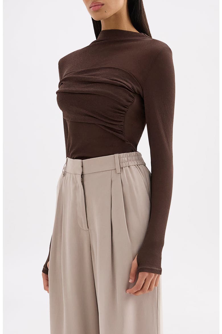 Aster Mesh Top, Alternate, color, Chocolate