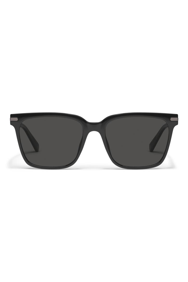 Recap 56mm Small Square Sunglasses, Main, color, BLACK/ BLACK POLARIZED