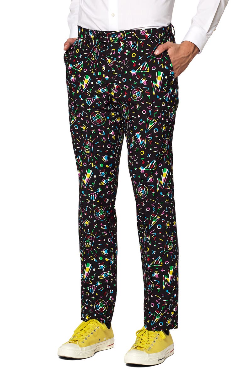 OppoSuits Disco Dude Two Button Notch Lapel Suit, Alternate, color, Black