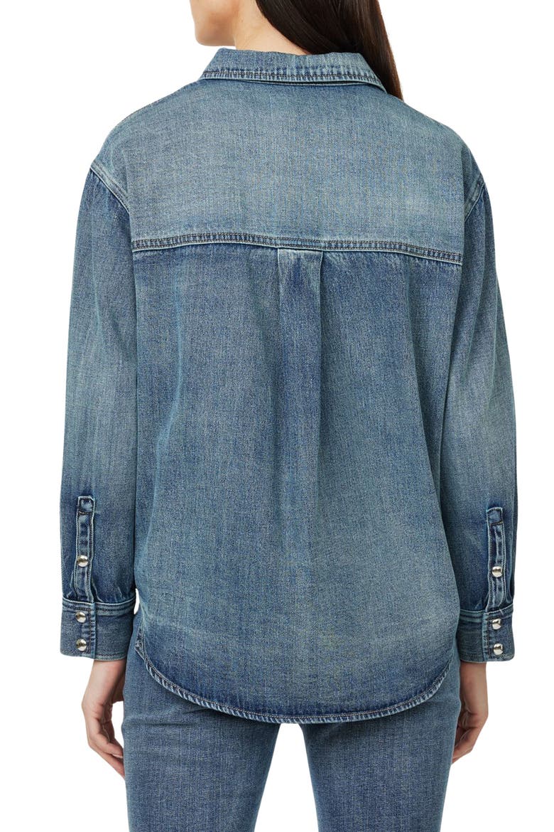 Oversize Denim Shirt, Alternate, color, MARINE