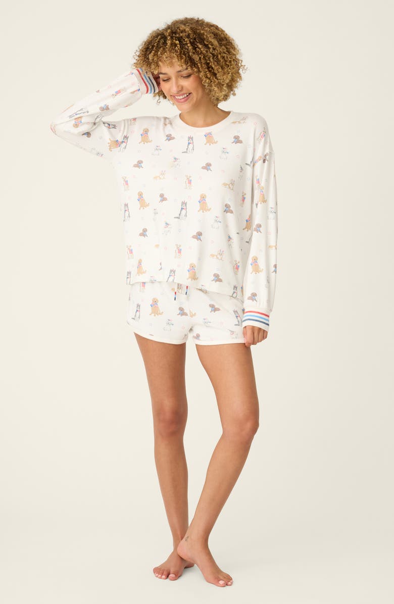 PJ Salvage Red, White & Woof Jersey Pajama Top, Alternate, color, Ivory