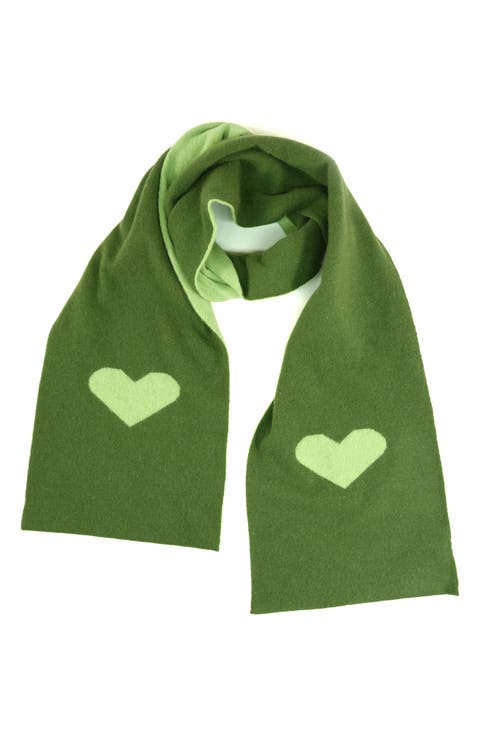 Heart Two Tone Wool Blend Scarf