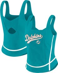 WEAR by Erin Andrews Women's WEAR by Erin Andrews Aqua Miami Dolphins Square Neck Tank Top