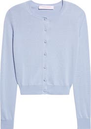 Carolina Herrera Silk & Cotton Crop Cardigan