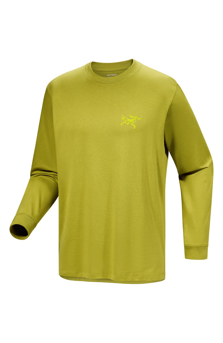 Arc'teryx Kragg Long Sleeve Cotton Graphic T-Shirt, Alternate, color, Olive Moss