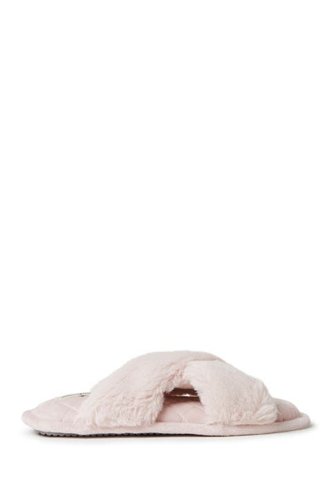 Jessica Faux Fur Crossband Slipper