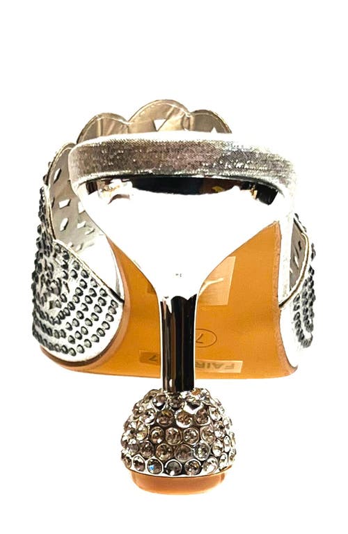 Lady Couture Fairy Studded Scallop Metallic Sandals In Silver