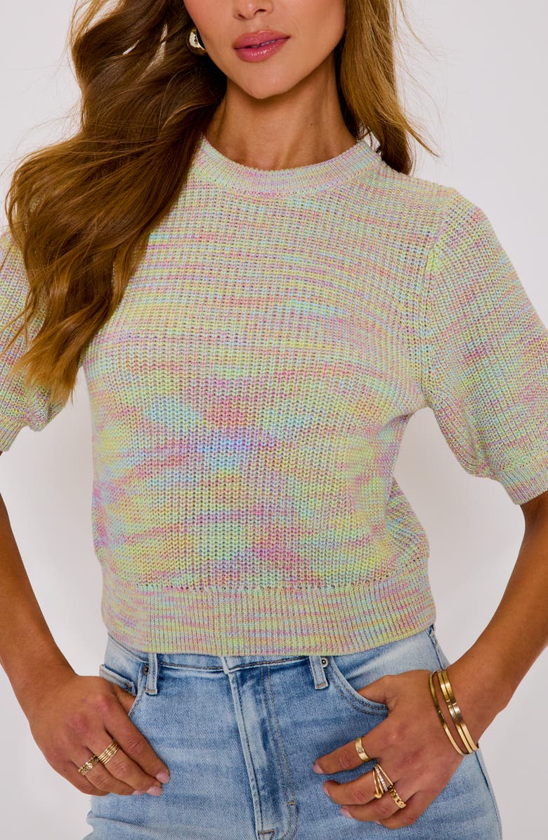 VICI Collection Eye Candy Mélange Puff Sleeve Cotton Sweater, Alternate, color, Multi