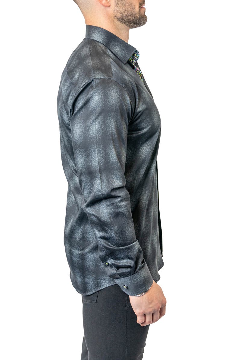 Maceoo Fibonacci Carbon 17 Contemporary Fit Button-Up Shirt, Alternate, color, Black