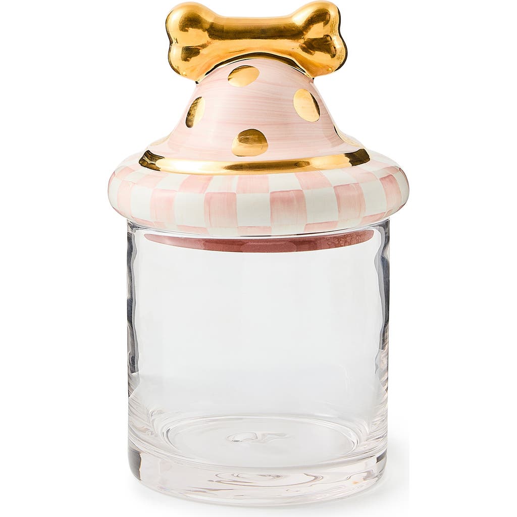 Mackenzie-childs Mackenzie Childs Rosy Check Canine Cookie Jar In Multi