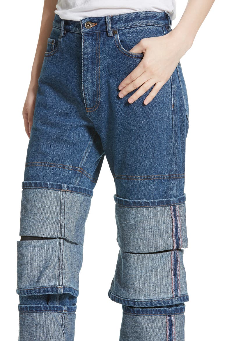 Layered Cuff Jeans, Alternate, color, NAVY