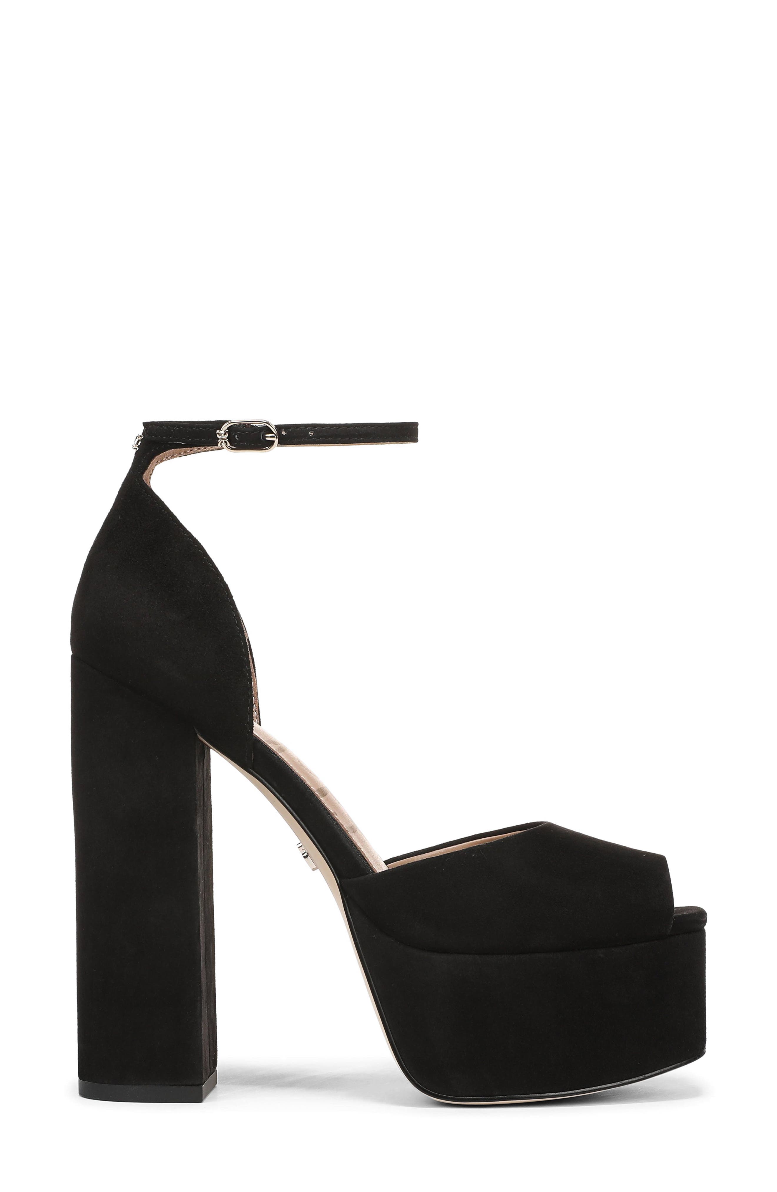 Kirra Platform Sandal, Alternate, color, BLACK SUEDE