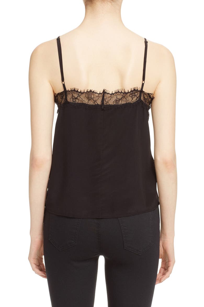 Silk & Lace Camisole, Alternate, color, BLACK
