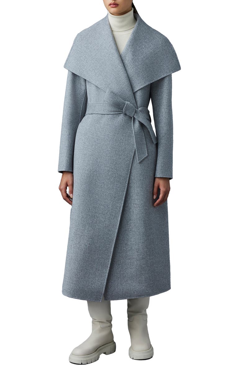 Mackage Mai Long Wool Wrap Coat, Main, color,