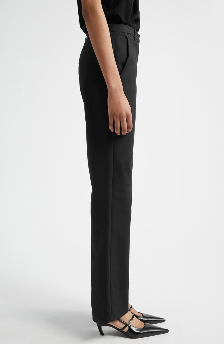 Emporio Armani Straight Leg Cotton Blend Pants, Alternate, color, Solid Black