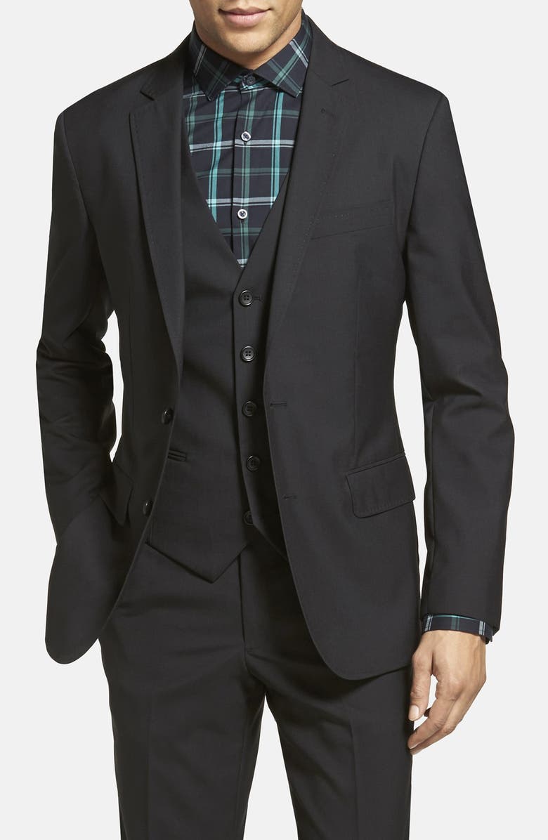 Calibrate Trim Fit Wool & Mohair Blazer, Main, color, 