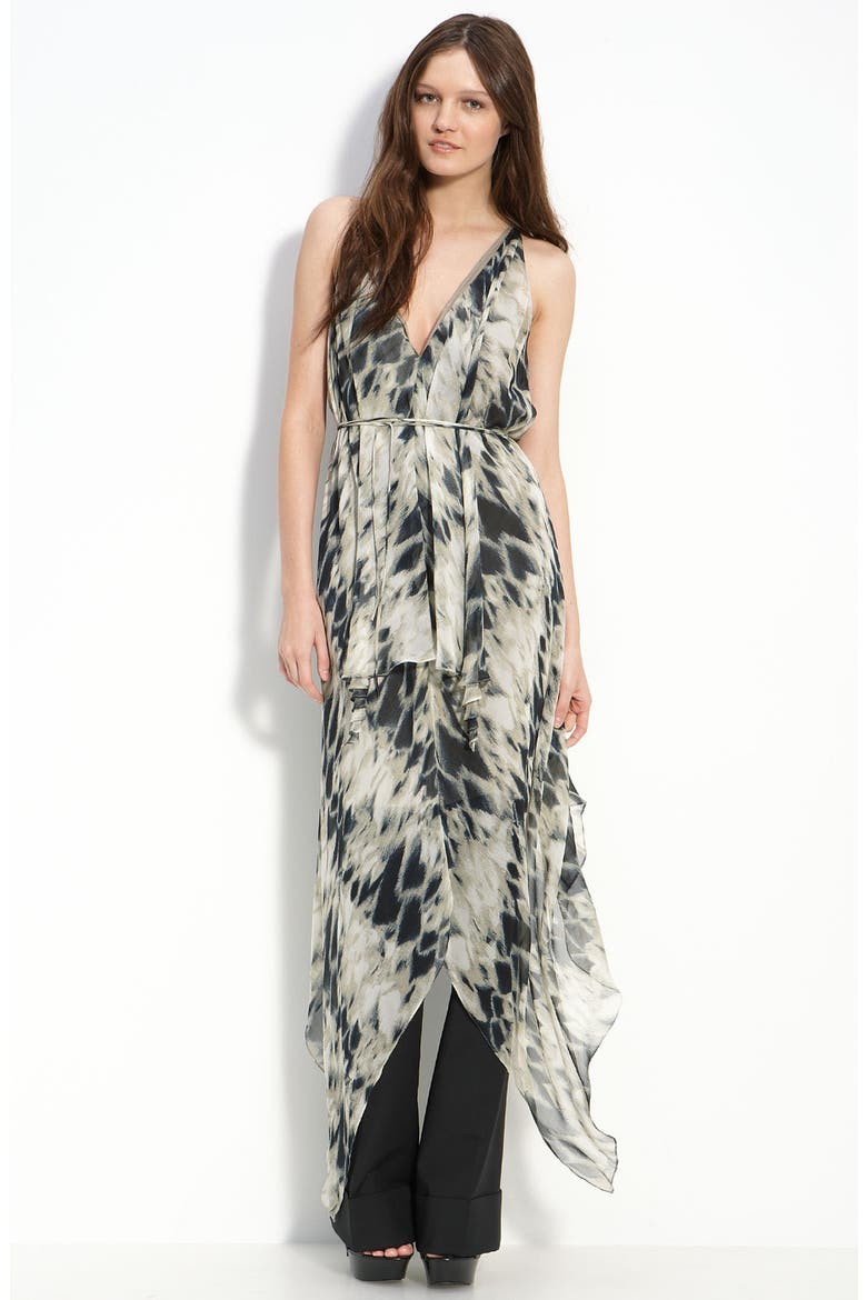 Racerback Silk Dress, Main, color, CEMENT