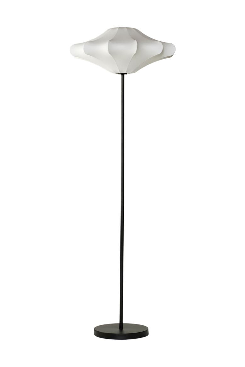 Atlas 67" Modern LED Tall Floor Lamp with Unique White Resin Shade, Bulb Included, Main, color, Classic Black