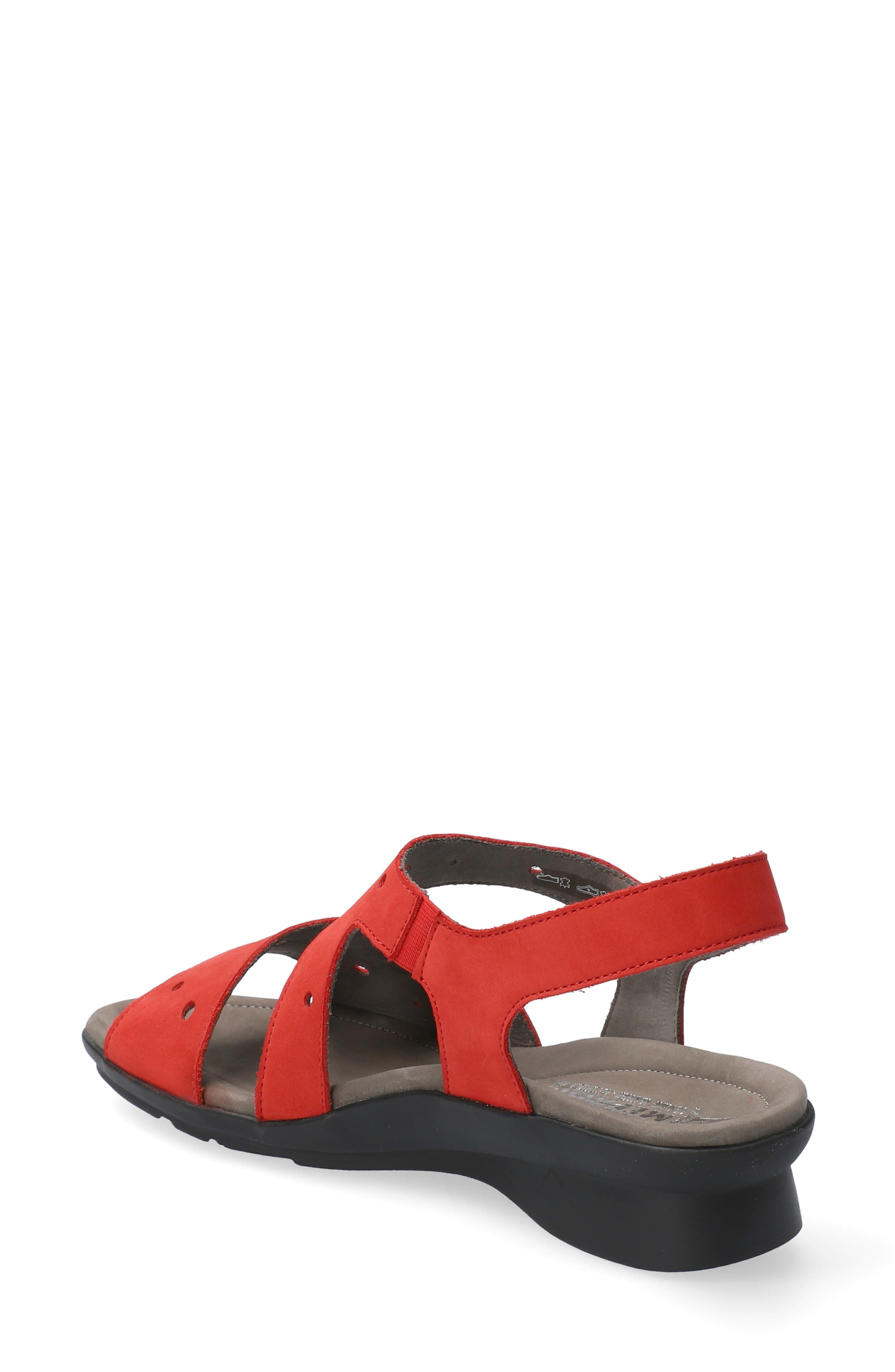 Phiby Wedge Sandal, Alternate, color, SCARLET NUBUCK LEATHER