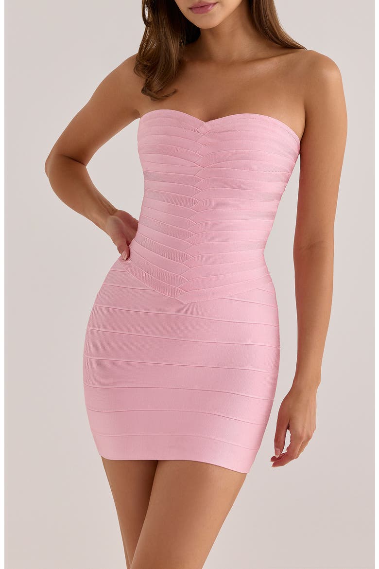 The Sweetheart Strapless Bandage Minidress, Alternate, color, PINK