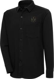 ANTIGUA Men's Antigua Black Atlanta United FC Streamer Diamond Button-Up Shacket
