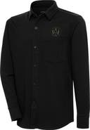 ANTIGUA Men's Antigua Black Atlanta United FC Streamer Diamond Button-Up Shacket
