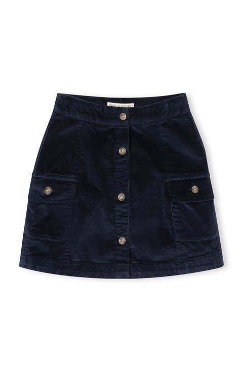 Kids' Organic Corduroy Button Front Skirt