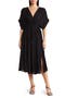 Dolman Sleeve Tie Waist Midi Dress