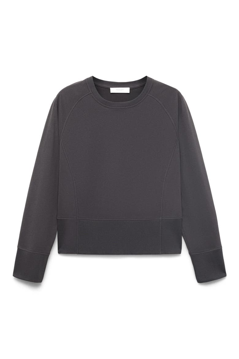 Fluid Cotton Sweatshirt, Alternate, color, CHARCOAL