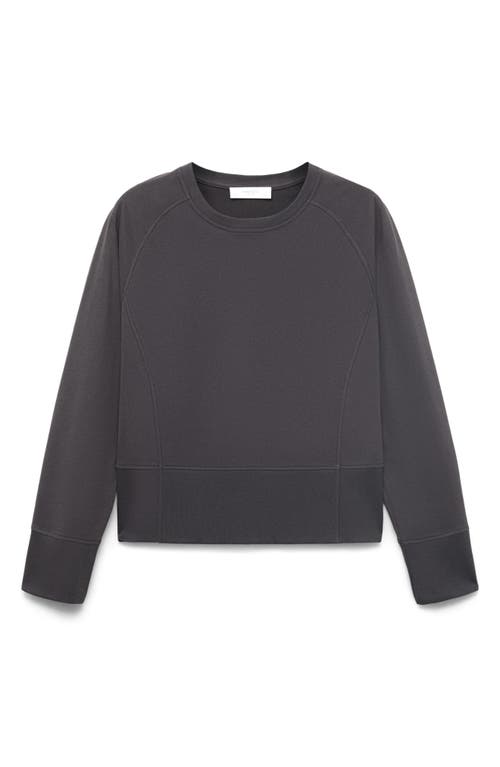 Mango Fluid Cotton Sweatshirt In Gray