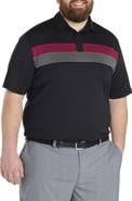Reebok Big & Tall Colorblocked Striped Polo Shirt