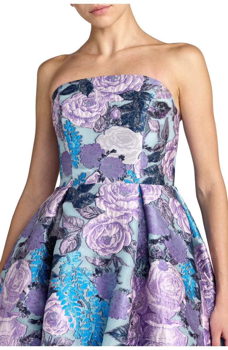 Mac Duggal Organza Strapless Ballgown With Pockets, Alternate, color, Blue Multi