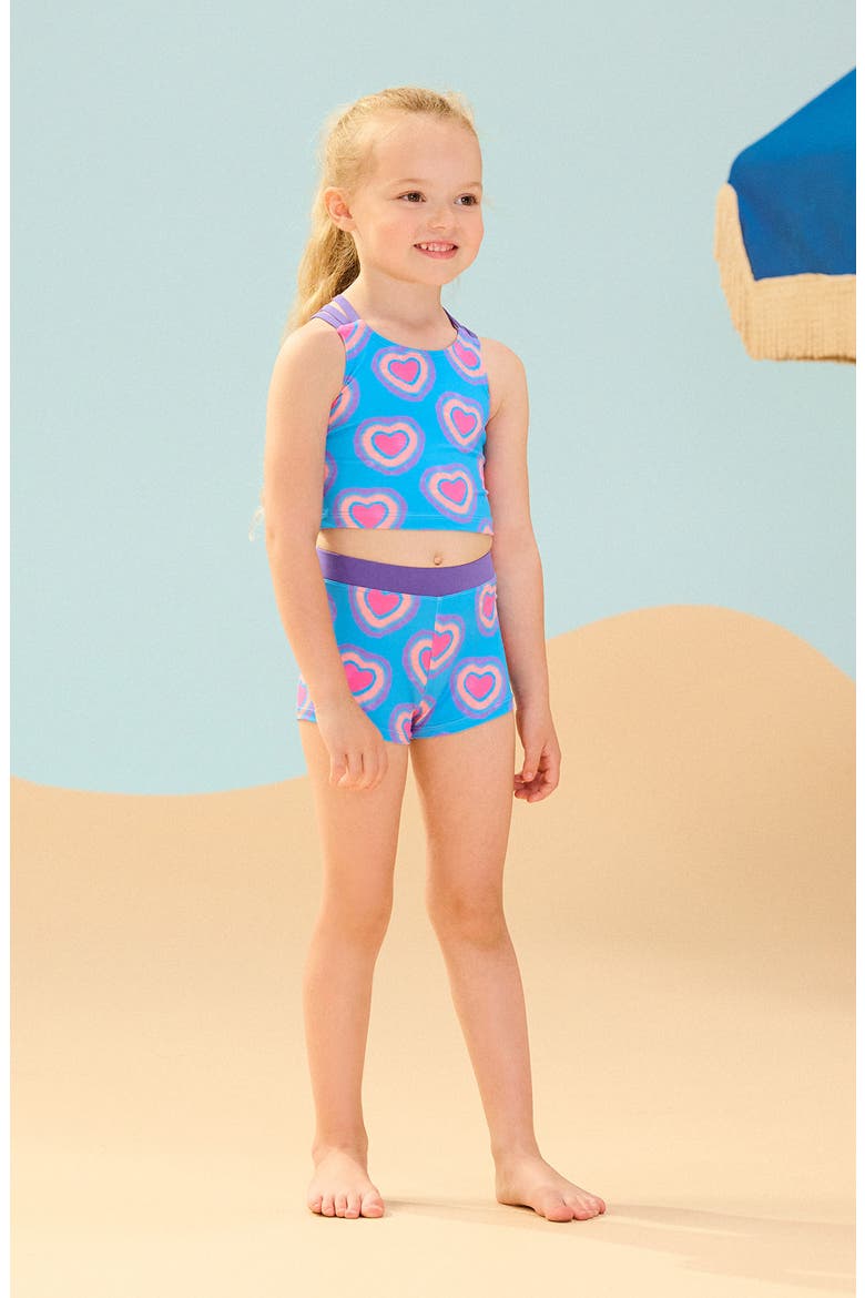 Kids' Glowing Hearts Two-Piece Swimsuit, Alternate, color, BLITHE