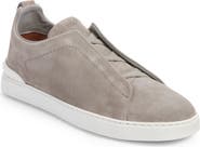 ZEGNA Triple Stitch Suede Slip-On Sneaker